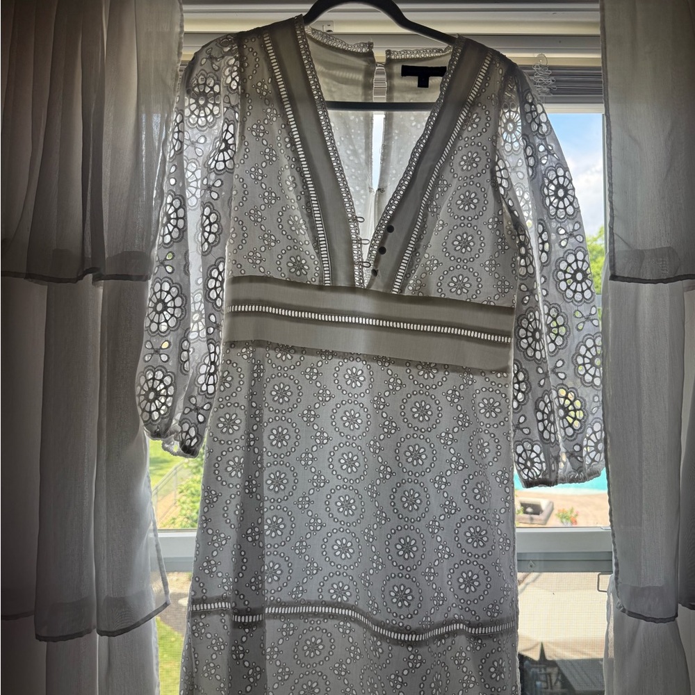 SOLD Banana Republic White Eyelet Long Sleeve Sundress
